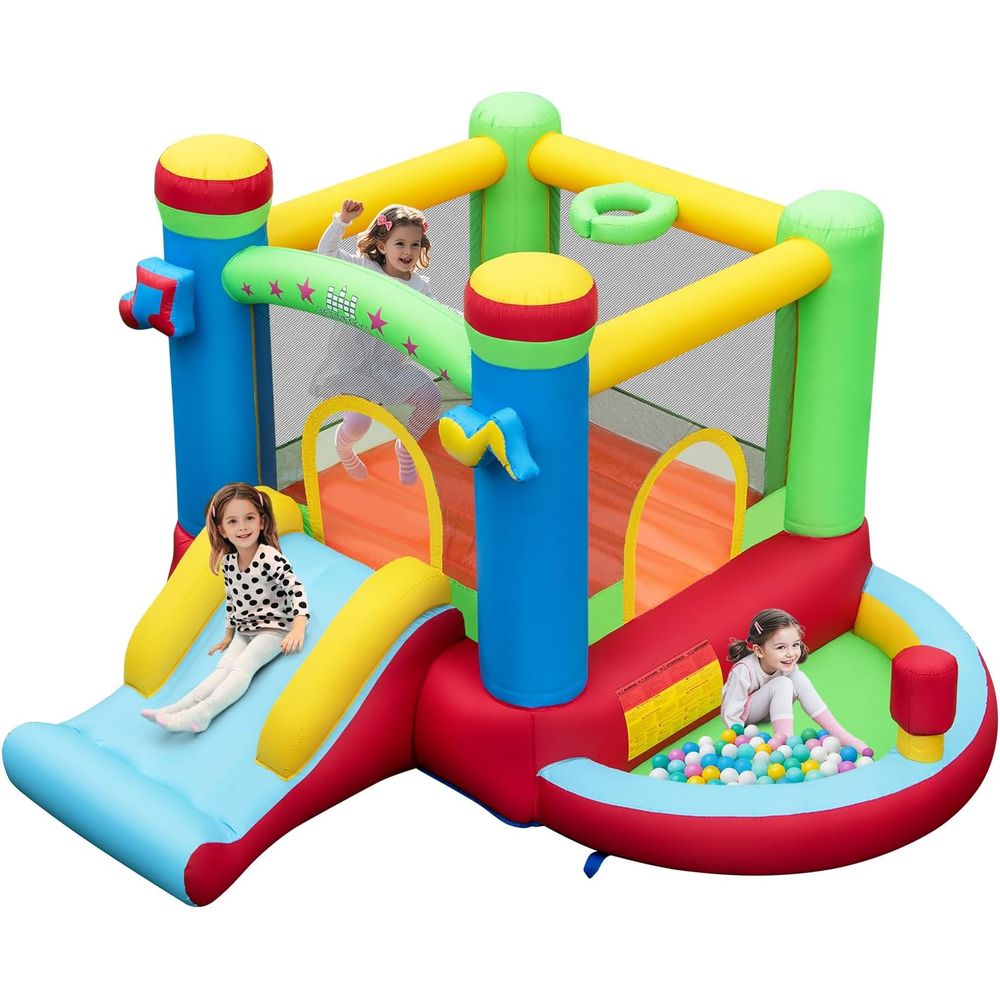 Kids Outdoor Jump House - Iatable Bounce House with Ball Pit,