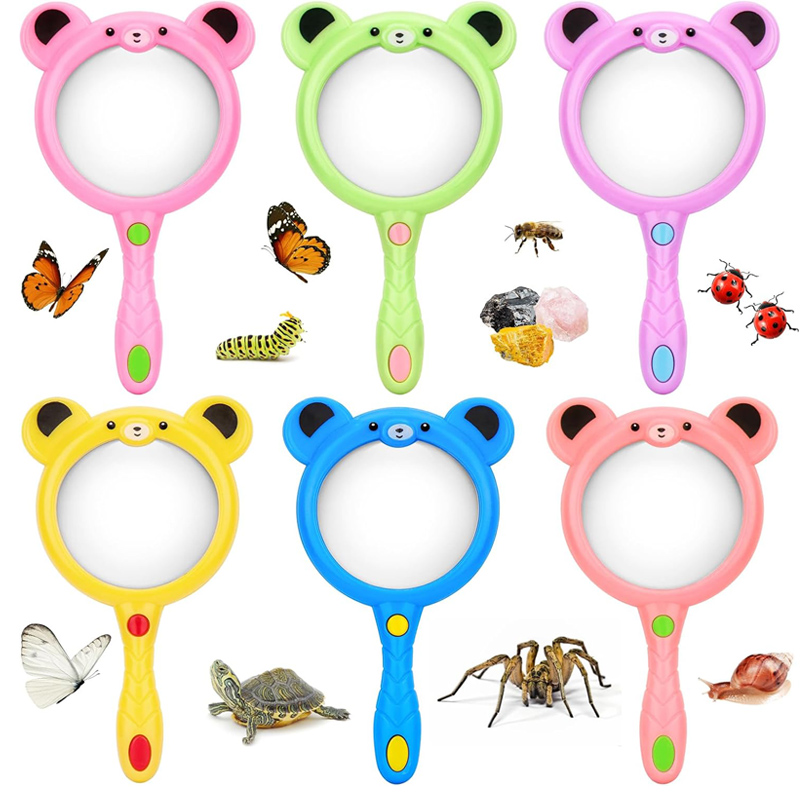 Kids Outdoor Explorer Kit - Cartoon Cute Hand Lens Magnifier Magnifying