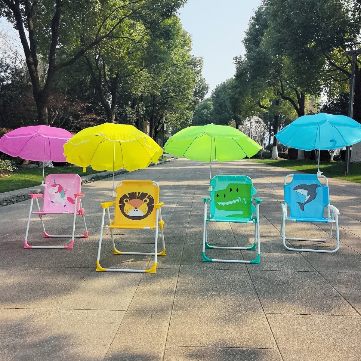Kids Outdoor Lawn Chair - 1 Set Folding Beach Chair with