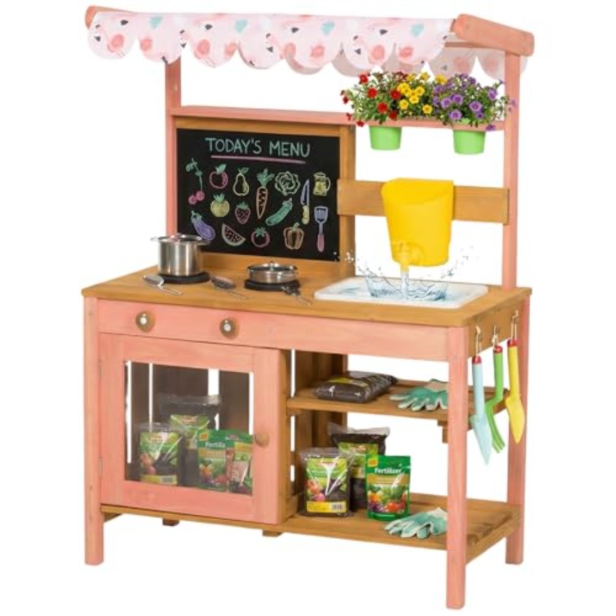 Kids Outdoor Sink - Outdoor kids mud kitchen for pretend