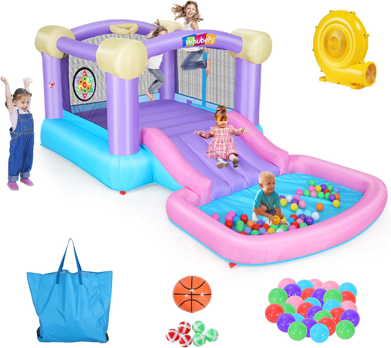 Kids Outdoor Jumping Castle - Kids Inflatable Bounce House with Slide