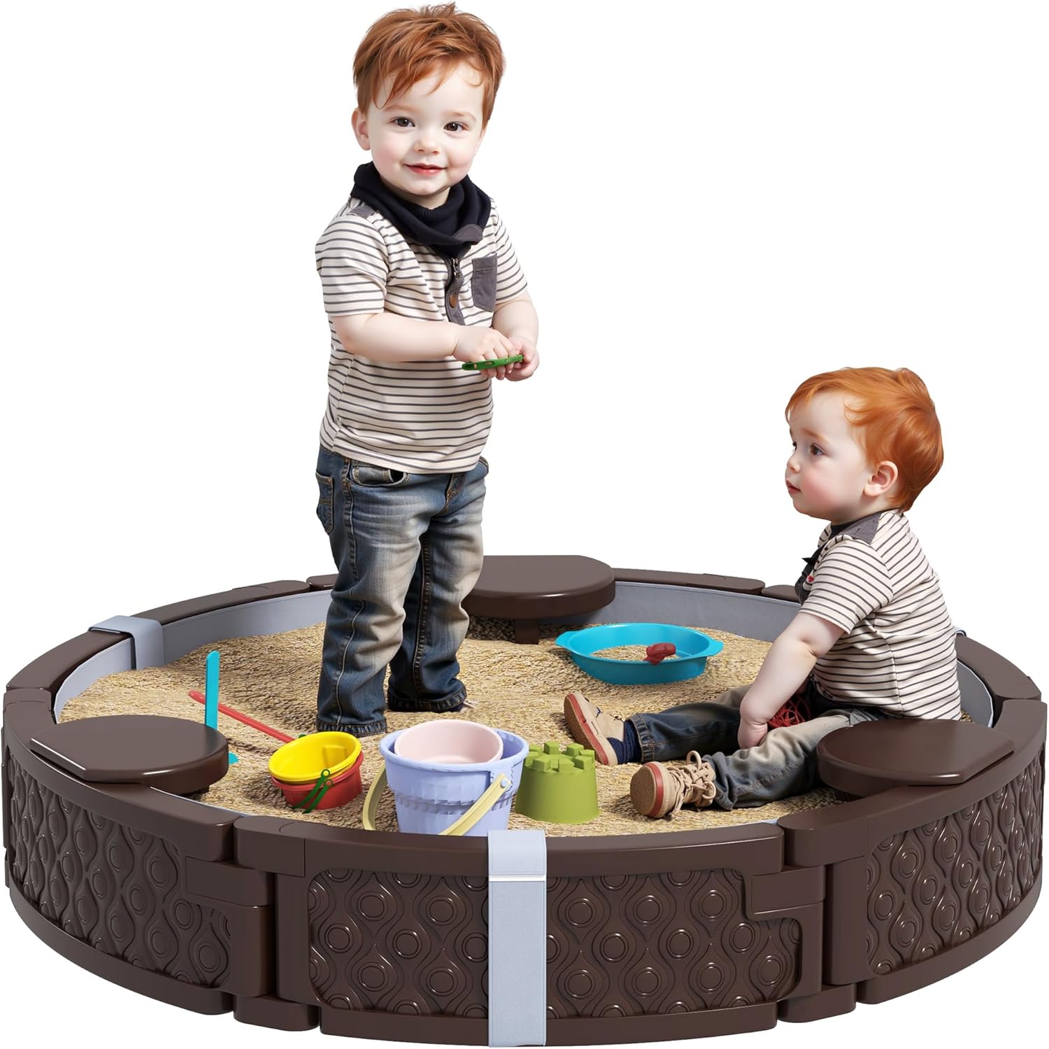 Kids Outdoor Sandbox - Kids Sandbox with Cover, Round 47