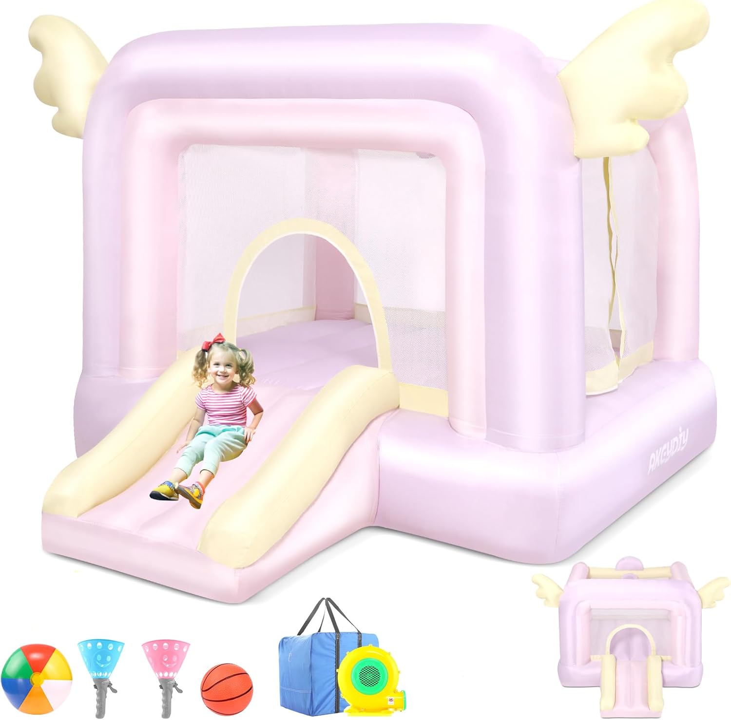 Kids Outdoor Jumping Castle - Inflatable Bouncy Castle with Slide and
