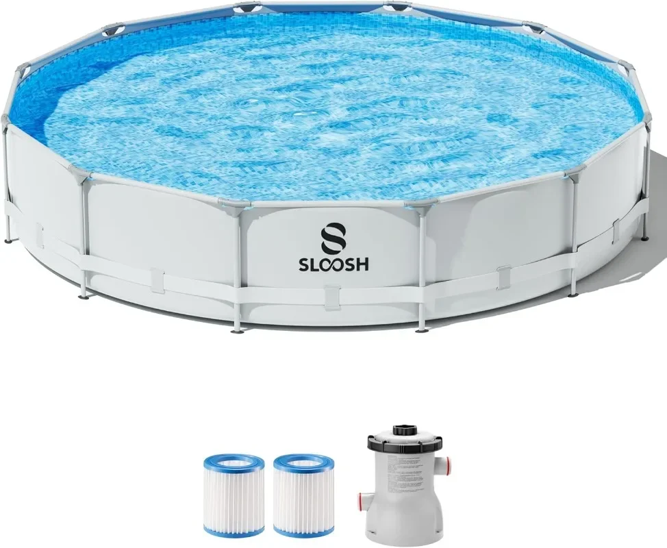 Kids Outdoor Frame - SLOOSH Round Above Ground Pool-12ft x