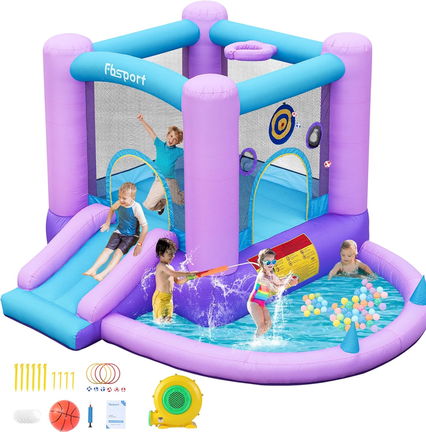 Outdoor Games For Kids - Inflatable Bounce House for Kids Toddlers