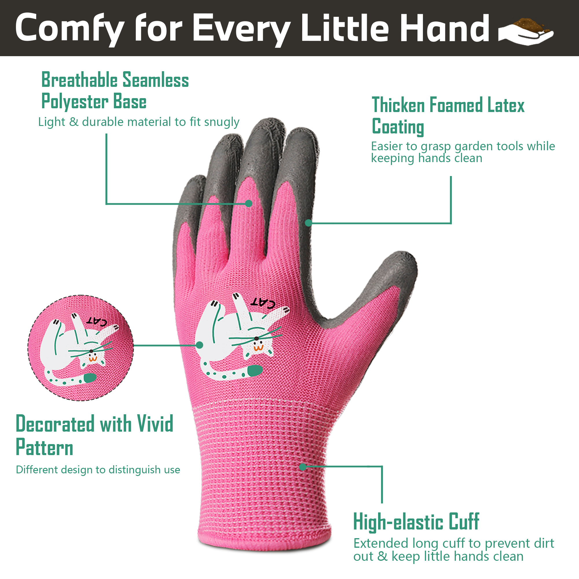 4 Pairs Kids Gardening Gloves  - Kids Outdoor Gloves บทวิจารณ์และราคา