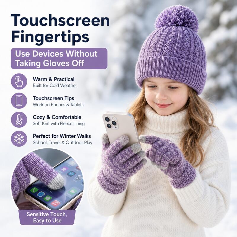 Kids Winter Knit Hat Touchscre - Kids Outdoor Gloves บทวิจารณ์และราคา