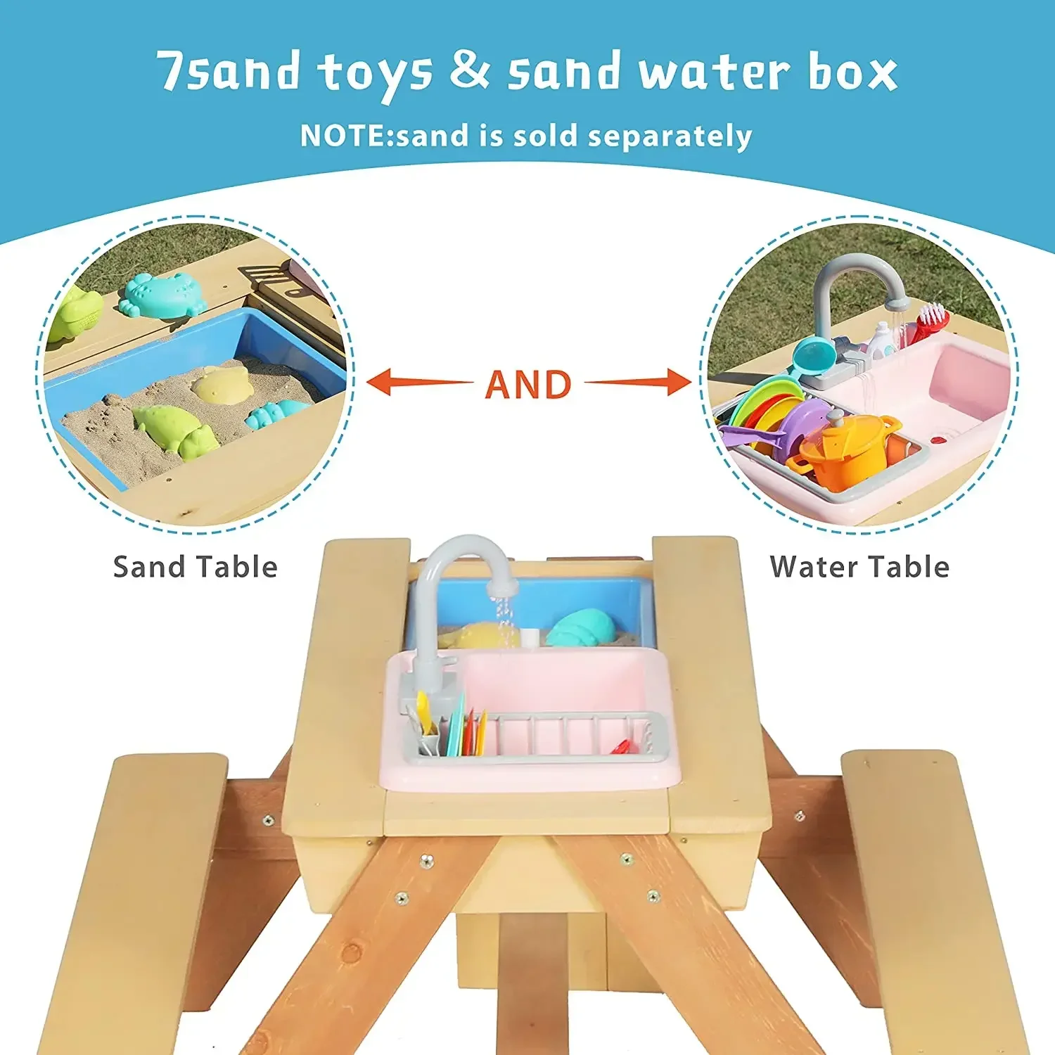 #Kids Picnic Table Outdoor Pat - Kids Outdoor Sink บทวิจารณ์และราคา
