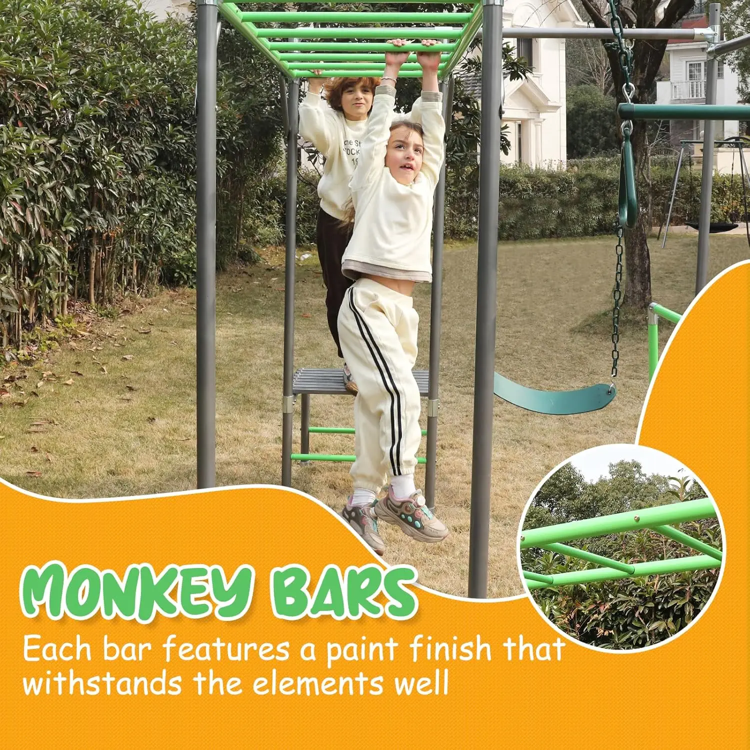 Outdoor Jungle Gym with Monkey - Kids Outdoor Monkey Bars บทวิจารณ์และราคา