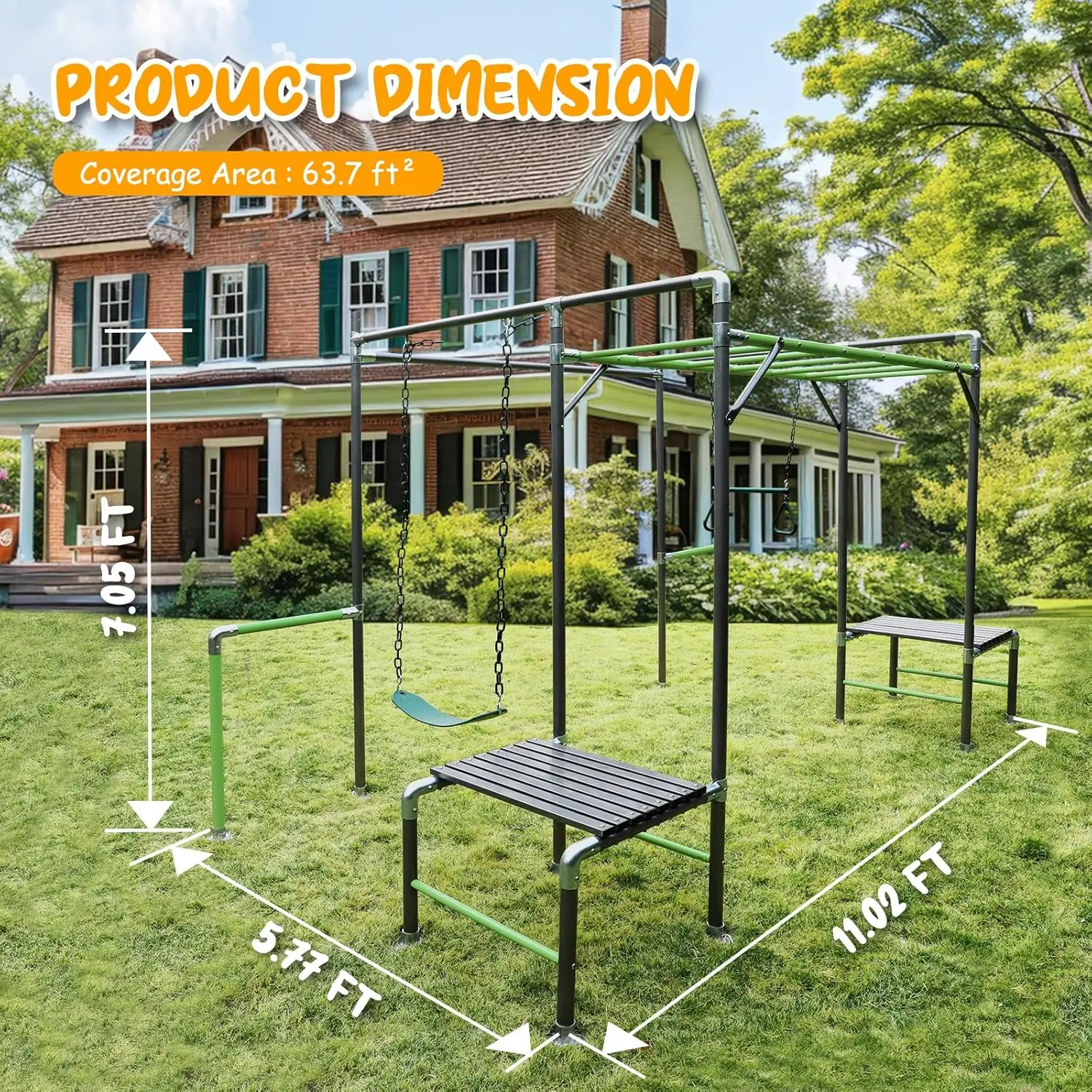 Outdoor Jungle Gym with Monkey - Kids Outdoor Monkey Bars บทวิจารณ์และราคา