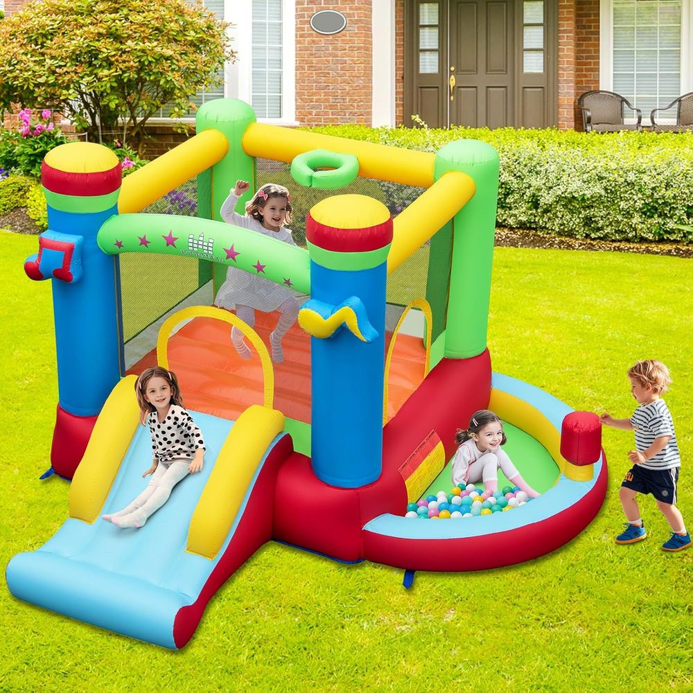 Iatable Bounce House with Ball - Kids Outdoor Jump House บทวิจารณ์และราคา