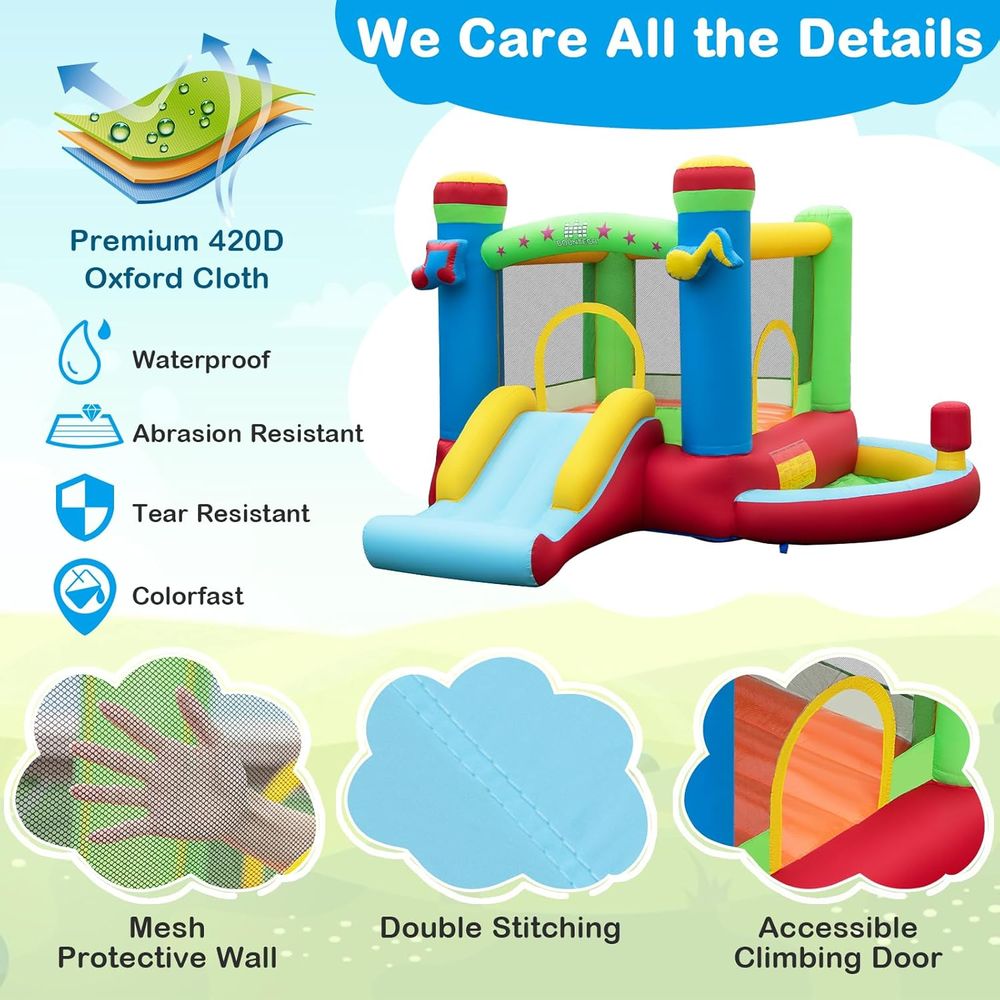 Iatable Bounce House with Ball - Kids Outdoor Jump House บทวิจารณ์และราคา