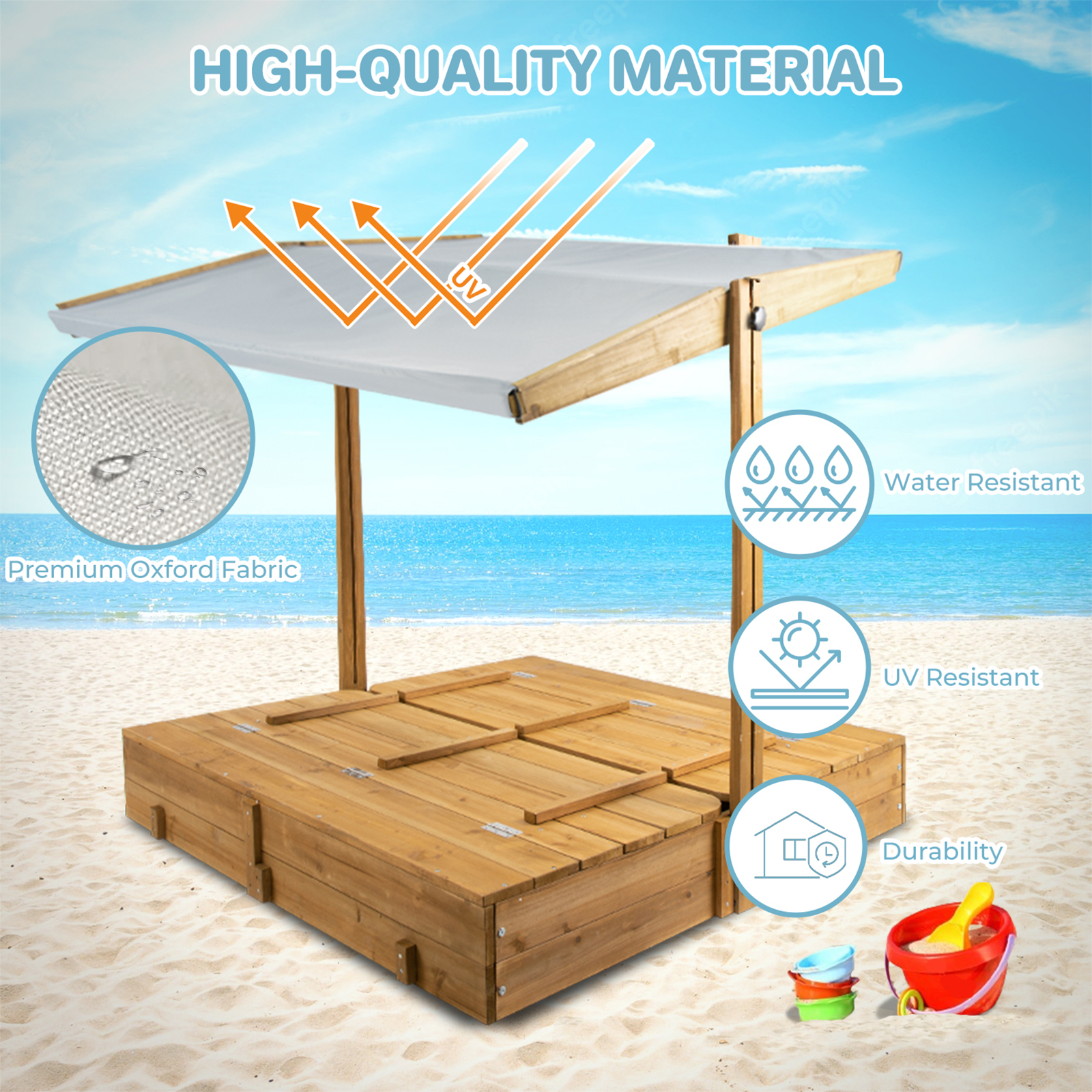 Kids Sand Box with Cover，Woode - Kids Outdoor Foldable Chair บทวิจารณ์และราคา