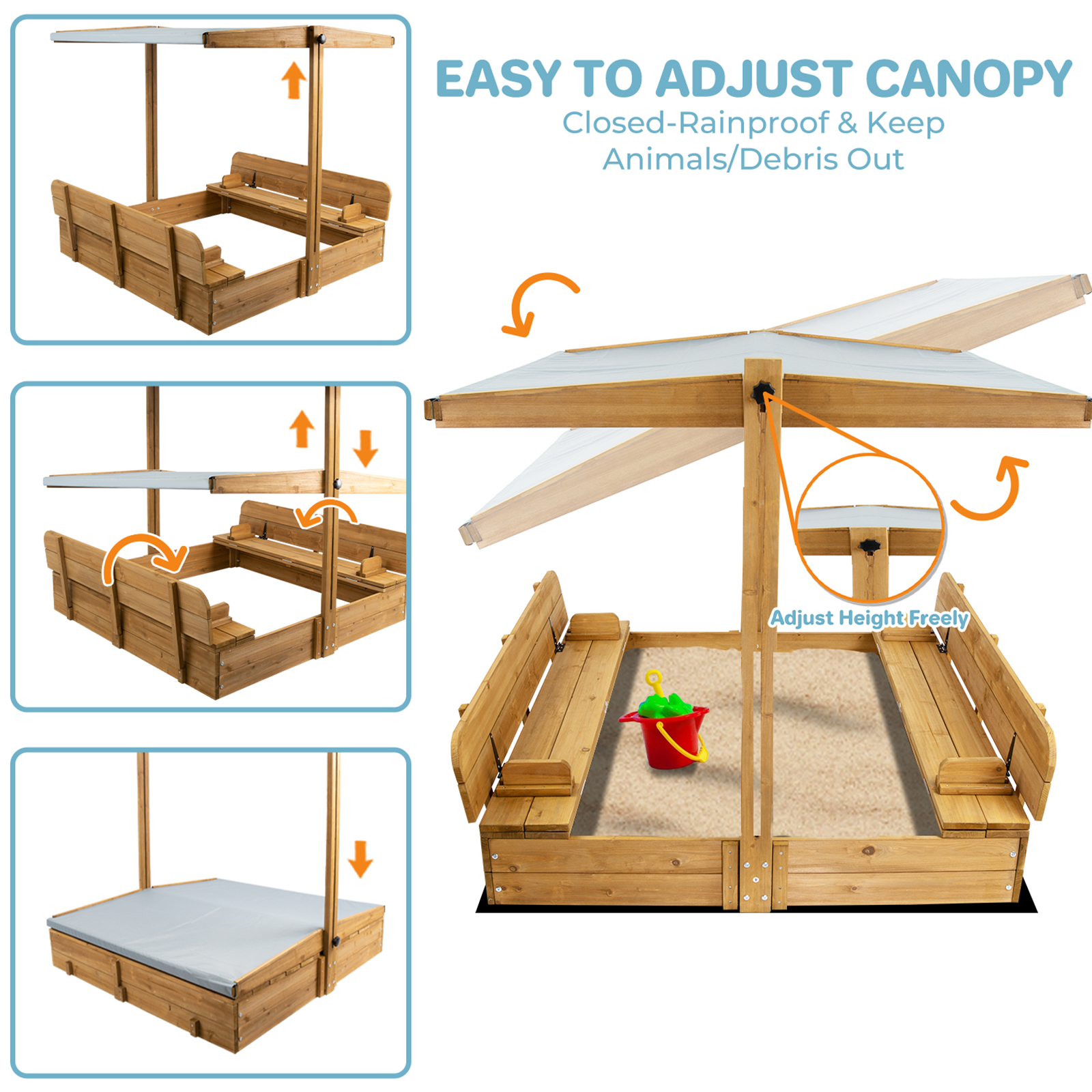 Kids Sand Box with Cover，Woode - Kids Outdoor Foldable Chair บทวิจารณ์และราคา