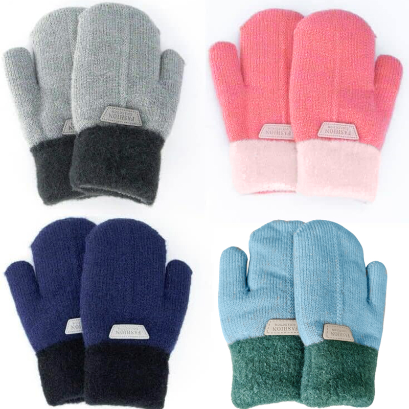 Warm Fleece Lined Kids Knit Mi - Kids Outdoor Gloves บทวิจารณ์และราคา
