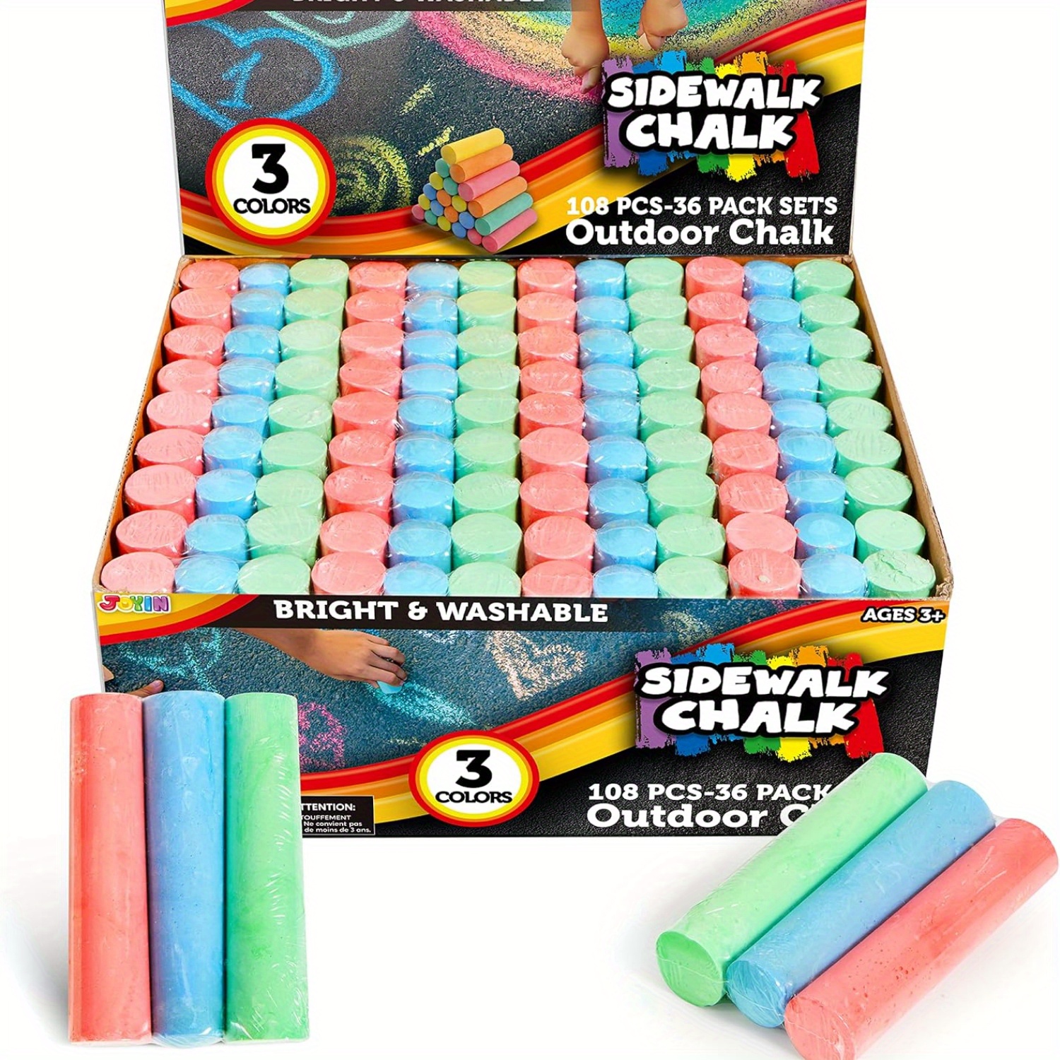 108 PCS Sidewalk Chalk Set in  - Chalk Outdoor Jumbo บทวิจารณ์และราคา