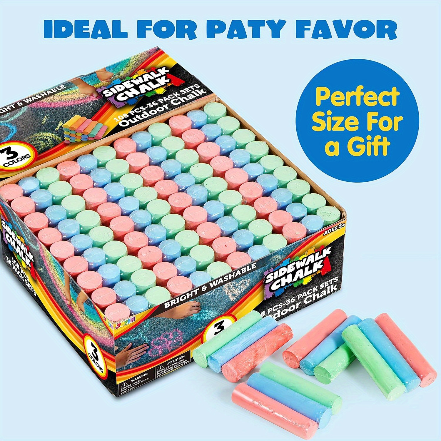 108 PCS Sidewalk Chalk Set in  - Chalk Outdoor Jumbo บทวิจารณ์และราคา