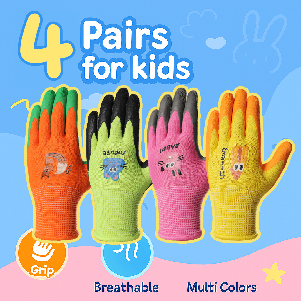 4 Pairs Kids' Gloves Latex Glo - Kids Outdoor Gloves บทวิจารณ์และราคา