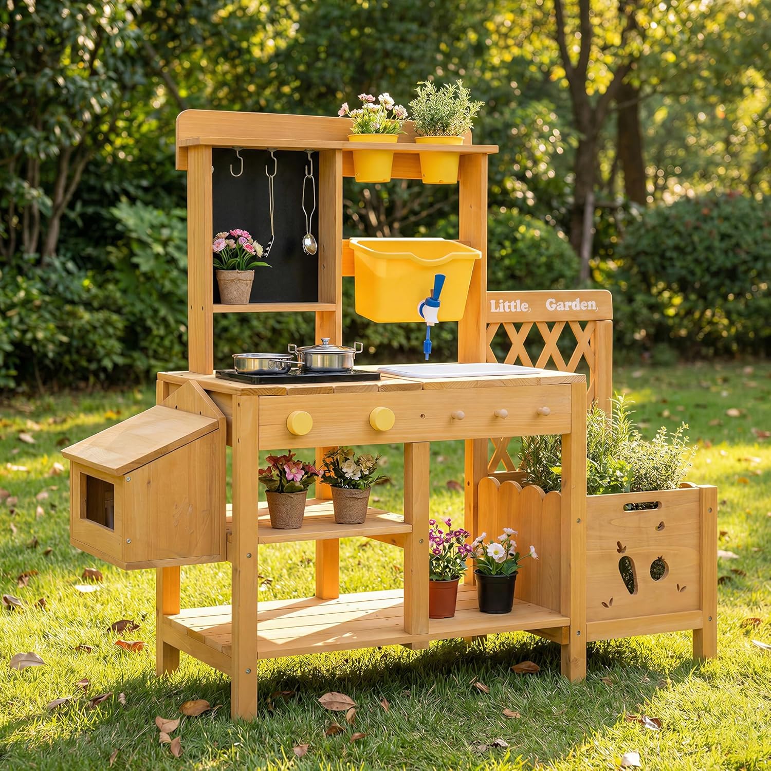 Wooden Mud Kitchen for Kids, O - Kids Outdoor Sink บทวิจารณ์และราคา