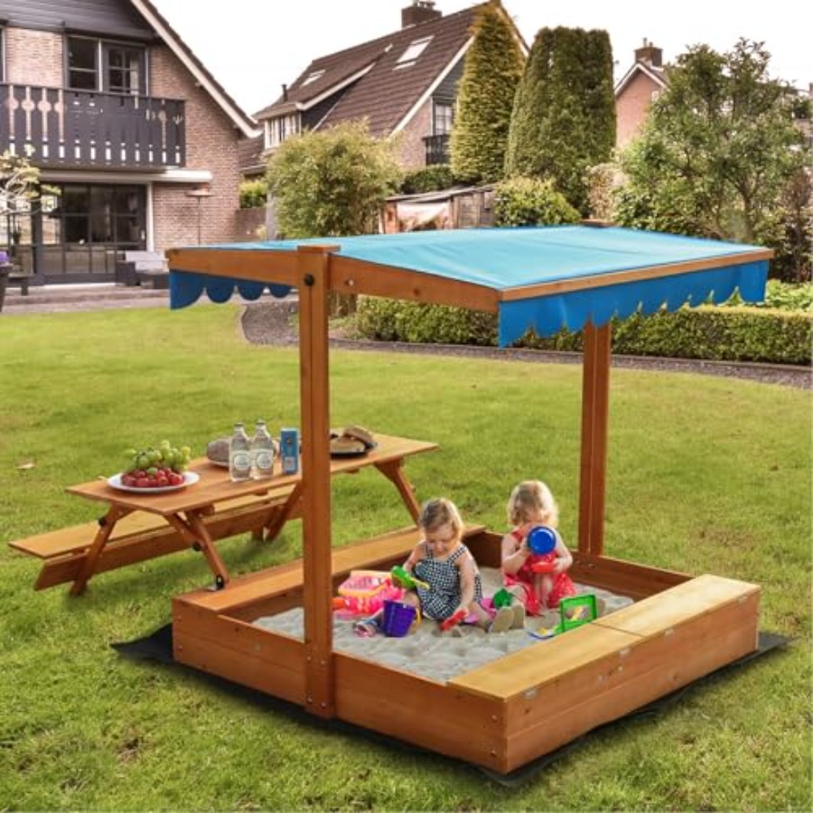 Backyard outdoor kids wooden s - Kids Outdoor Sandbox บทวิจารณ์และราคา