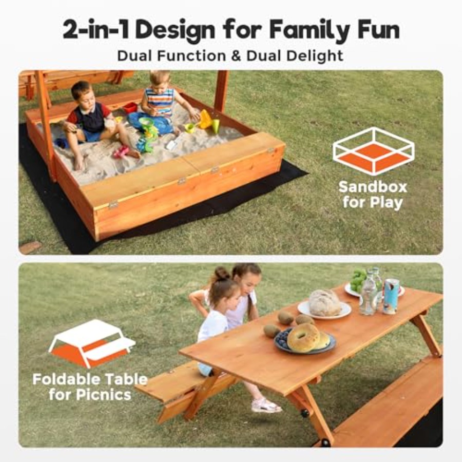 Backyard outdoor kids wooden s - Kids Outdoor Sandbox บทวิจารณ์และราคา