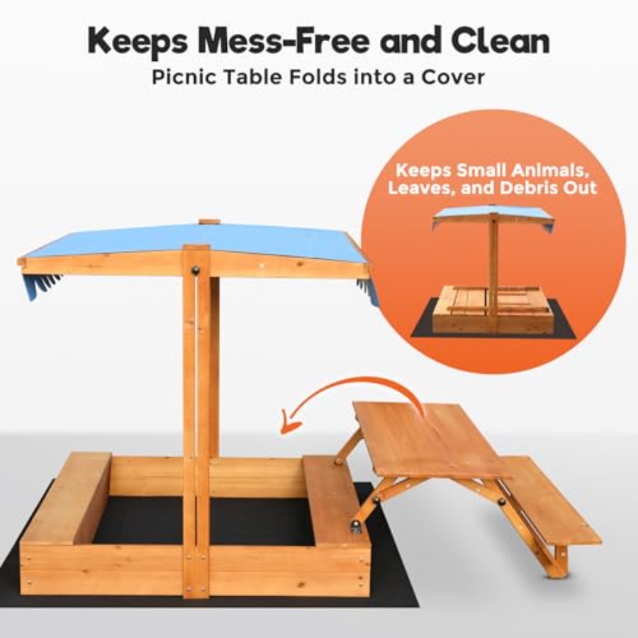 Backyard outdoor kids wooden s - Kids Outdoor Sandbox บทวิจารณ์และราคา