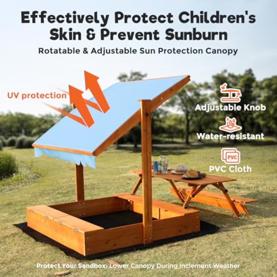 Backyard outdoor kids wooden s - Kids Outdoor Sandbox บทวิจารณ์และราคา