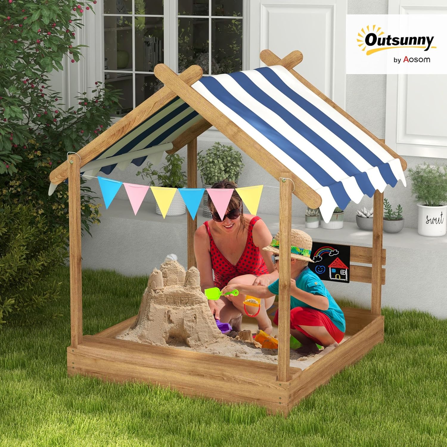 Wooden Sandbox Canopy Kids San - Kids Outdoor Sink บทวิจารณ์และราคา