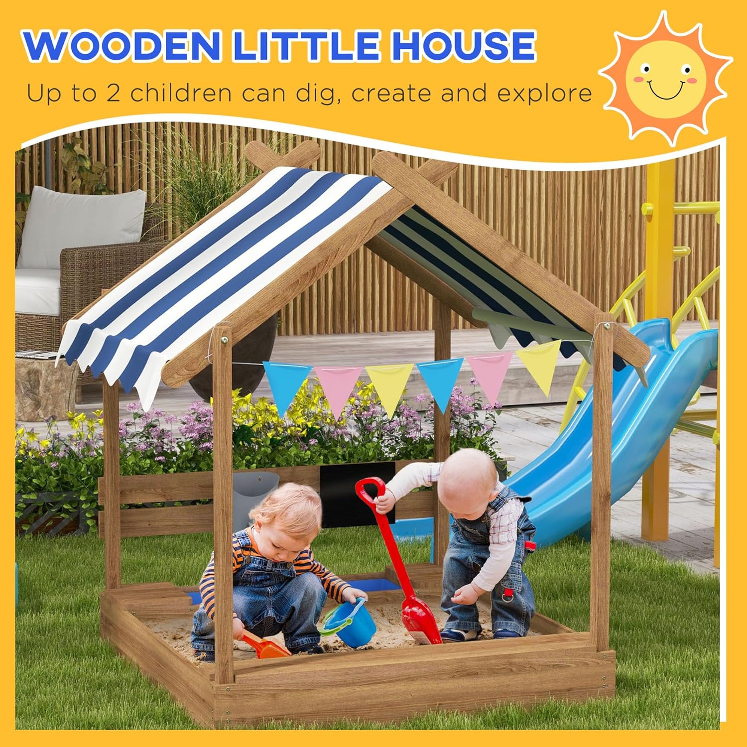 Wooden Sandbox Canopy Kids San - Kids Outdoor Sink บทวิจารณ์และราคา