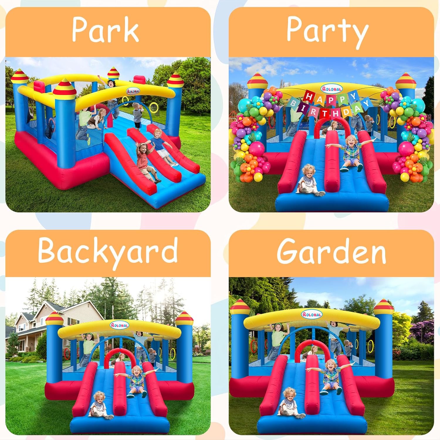 18.7x13 Ft Inflatable Bouncy C - Kids Outdoor Jumping Castle บทวิจารณ์และราคา