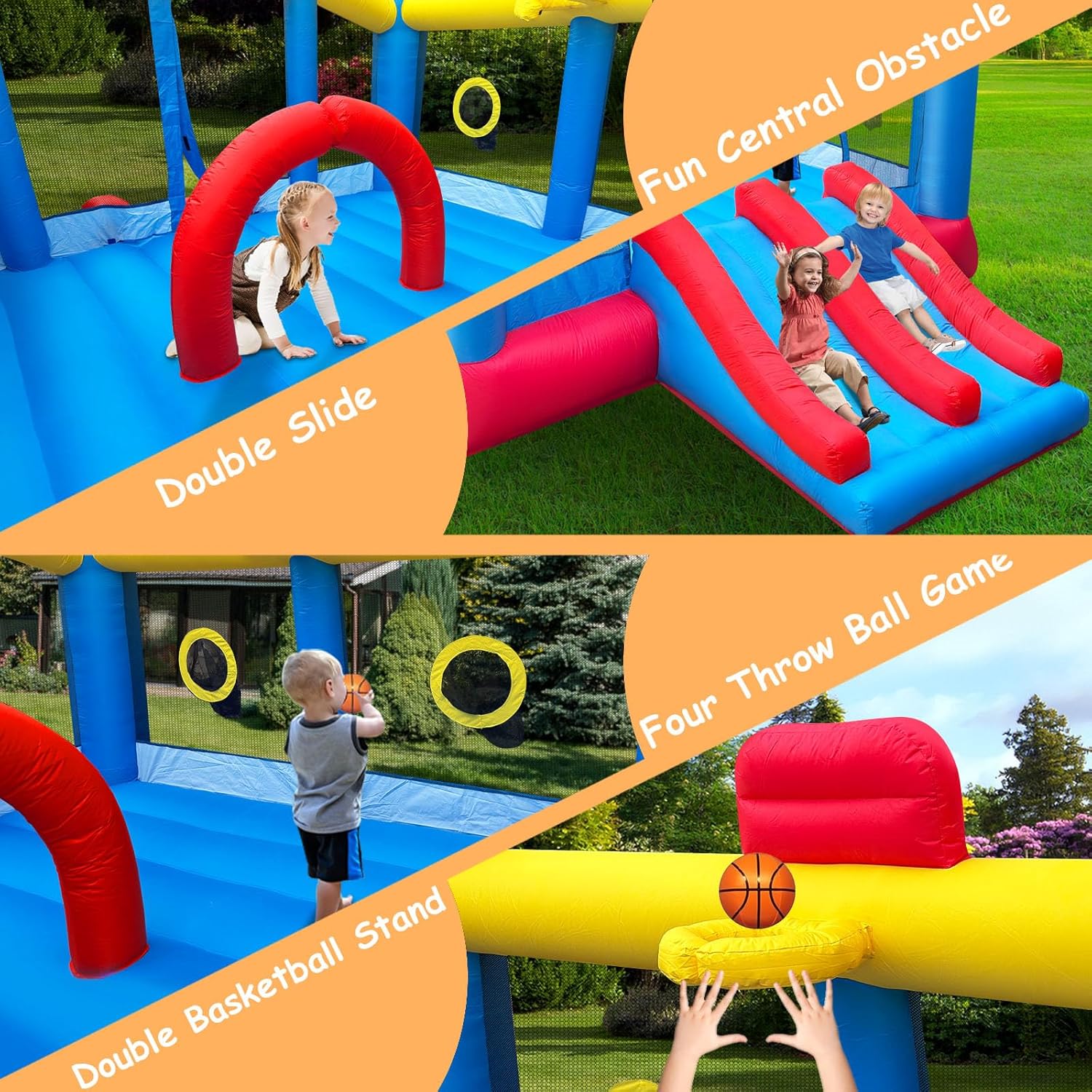18.7x13 Ft Inflatable Bouncy C - Kids Outdoor Jumping Castle บทวิจารณ์และราคา