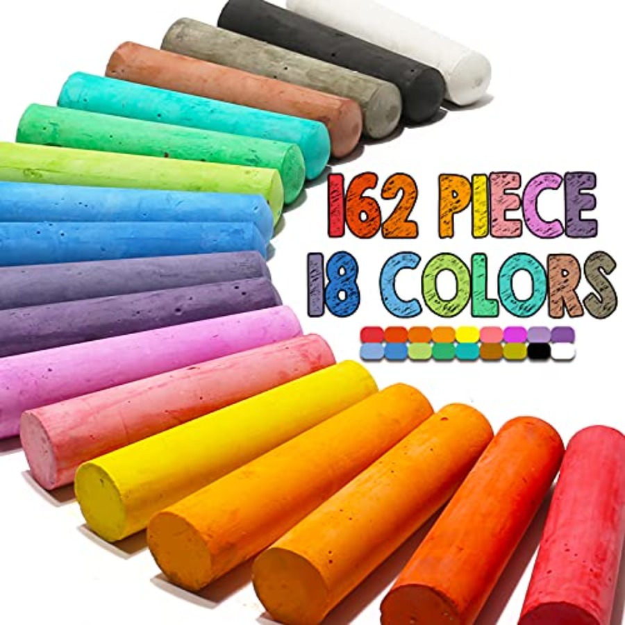 162 Pack 18 Colors Washable Si - Chalk Outdoor Jumbo บทวิจารณ์และราคา