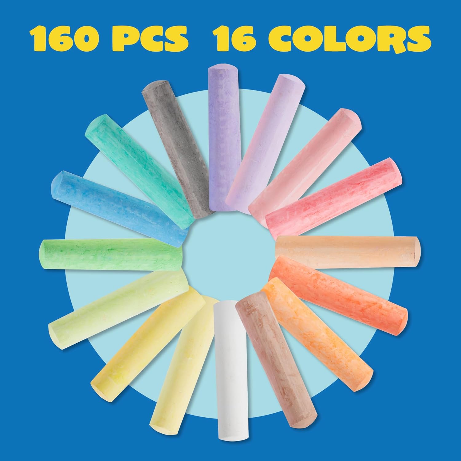 160 PCS Sidewalk Chalks Set No - Chalk Outdoor Jumbo บทวิจารณ์และราคา