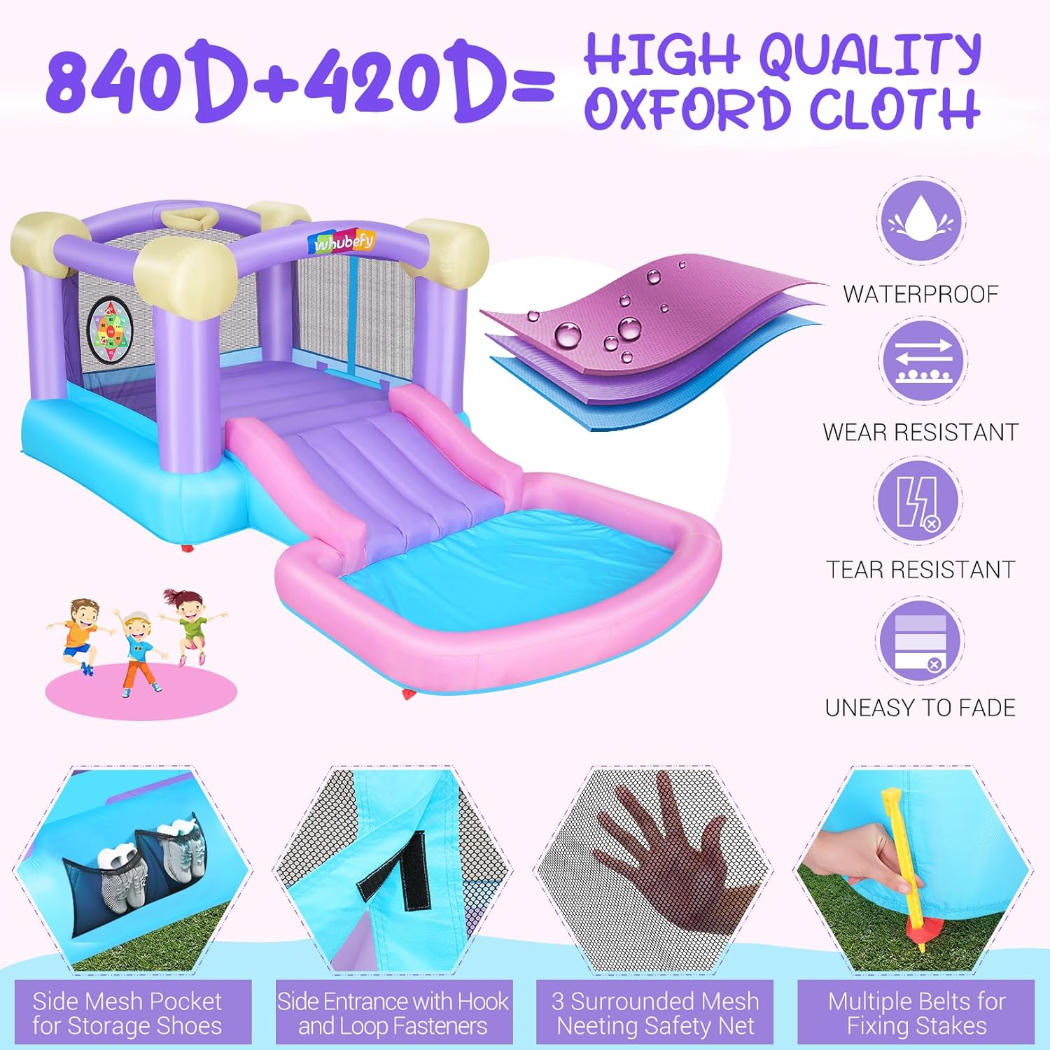 Kids Inflatable Bounce House w - Kids Outdoor Jumping Castle บทวิจารณ์และราคา