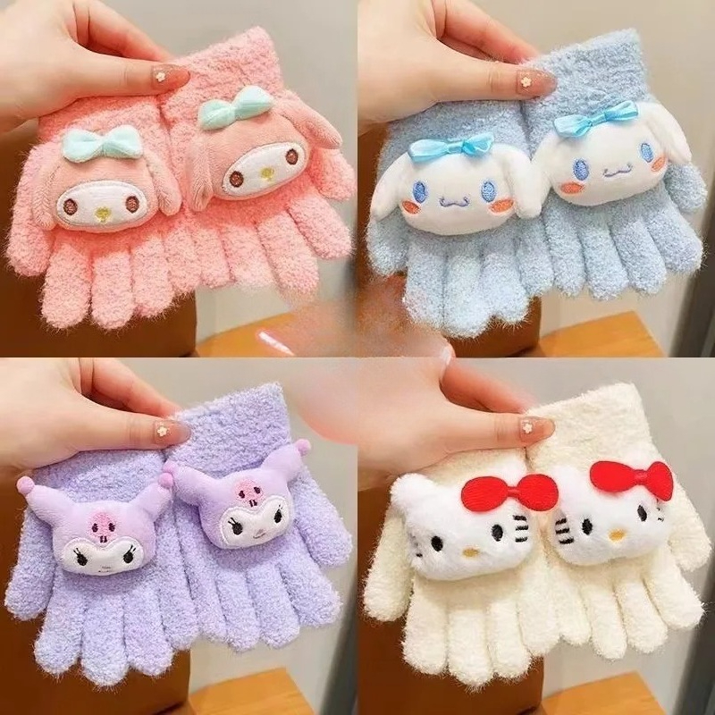 Hello Kitty Kuromi Cinnamoroll - Kids Outdoor Gloves บทวิจารณ์และราคา