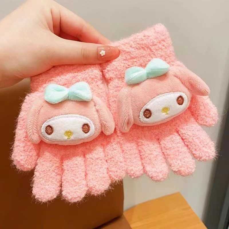Hello Kitty Kuromi Cinnamoroll - Kids Outdoor Gloves บทวิจารณ์และราคา