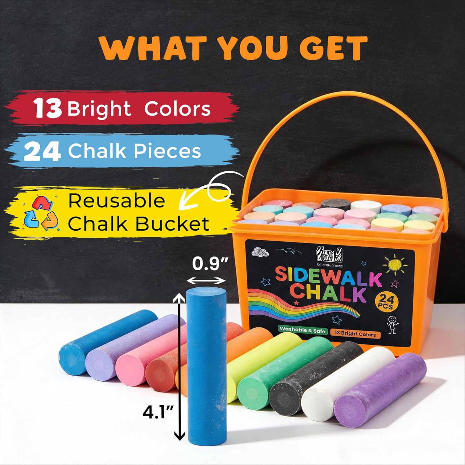 24 PCS Sidewalk Chalk for Kids - Chalk Outdoor Jumbo บทวิจารณ์และราคา