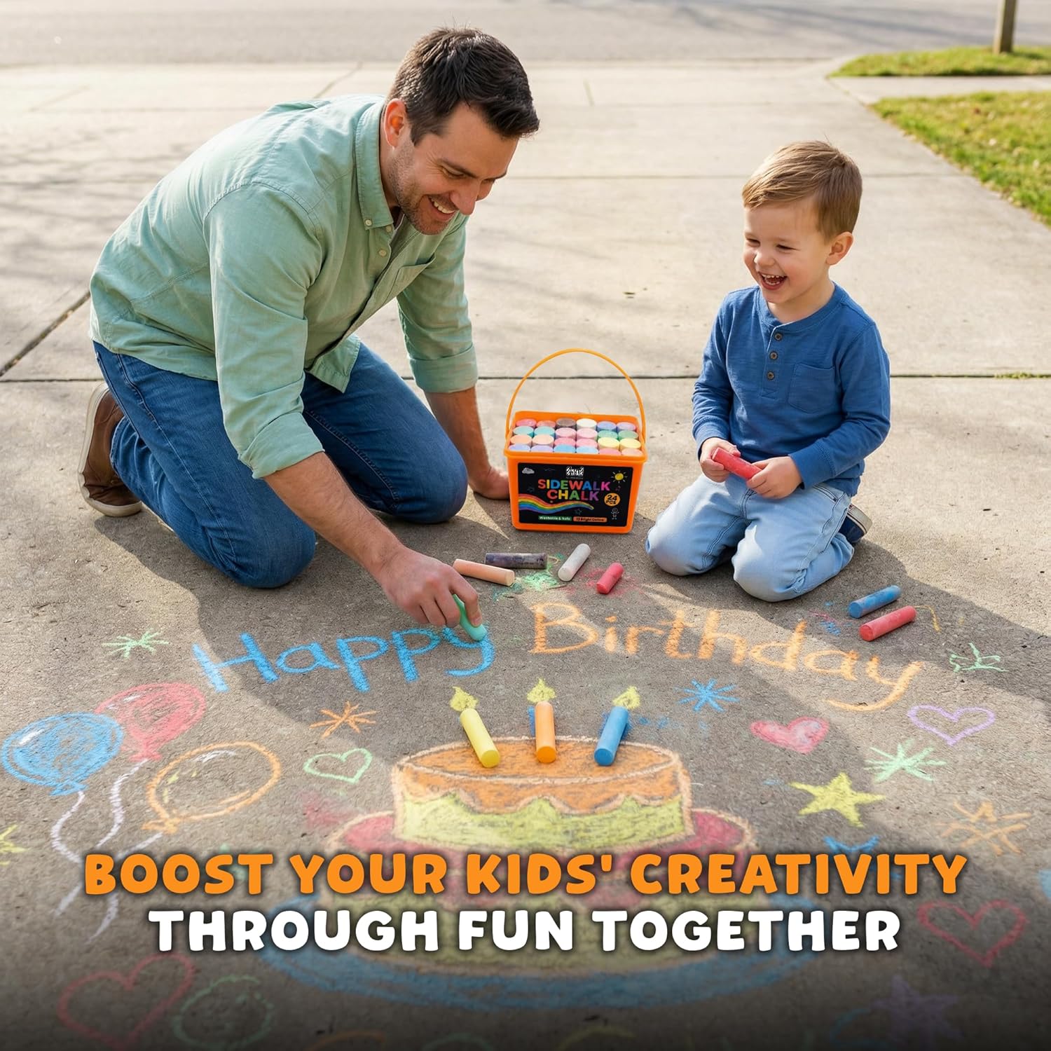 24 PCS Sidewalk Chalk for Kids - Chalk Outdoor Jumbo บทวิจารณ์และราคา