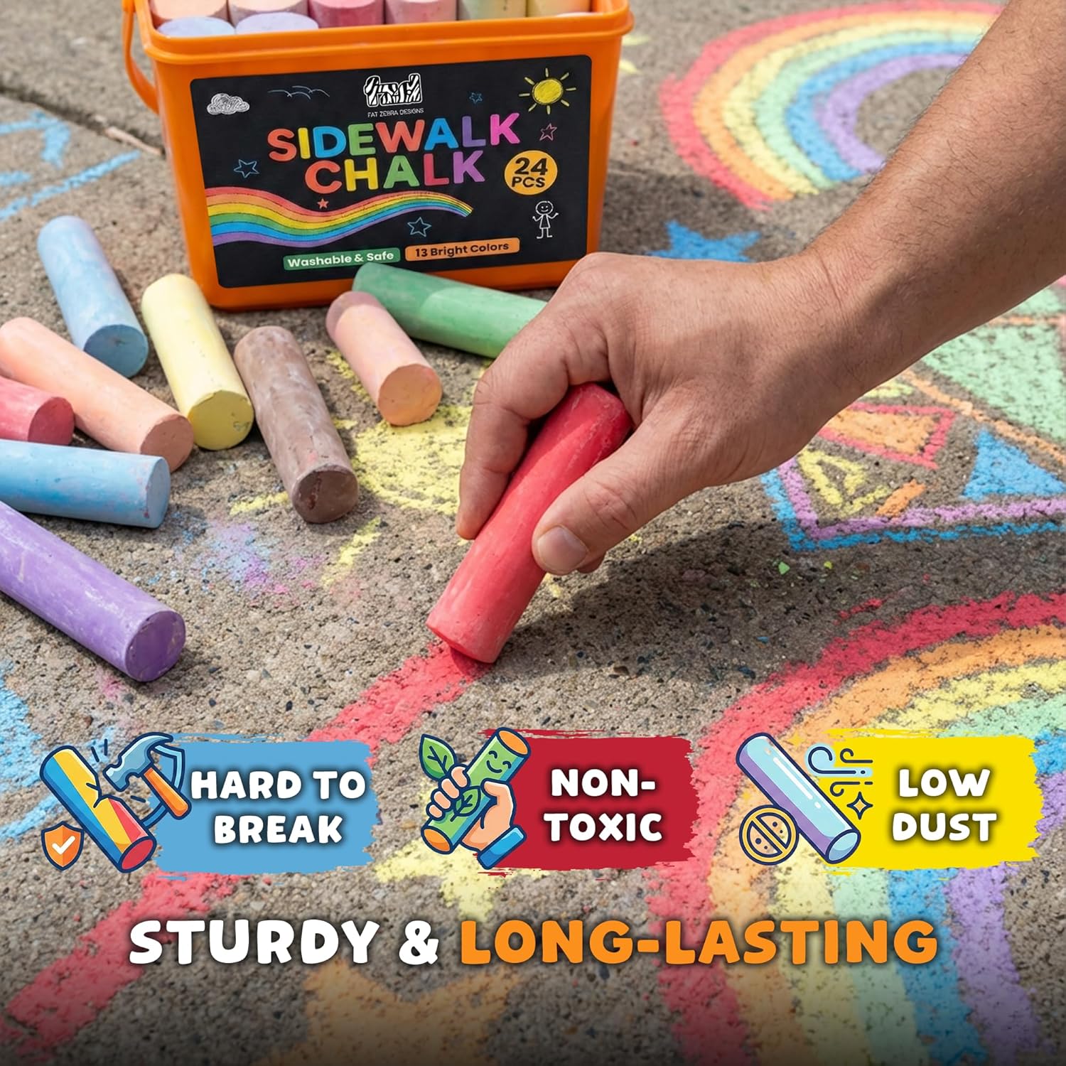 24 PCS Sidewalk Chalk for Kids - Chalk Outdoor Jumbo บทวิจารณ์และราคา