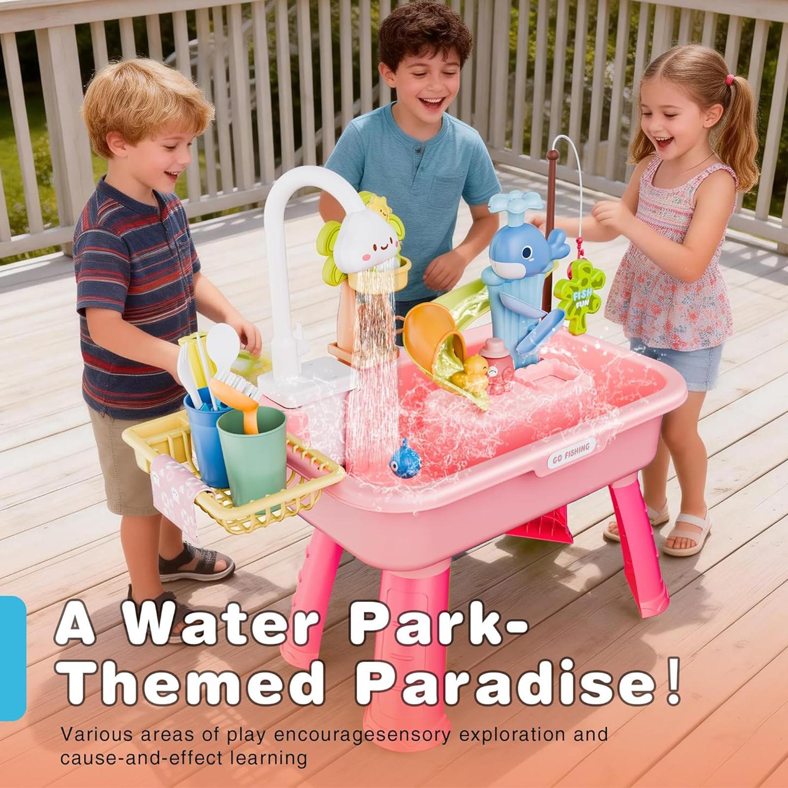 Water Play Table Kitchen Play  - Kids Outdoor Sink บทวิจารณ์และราคา