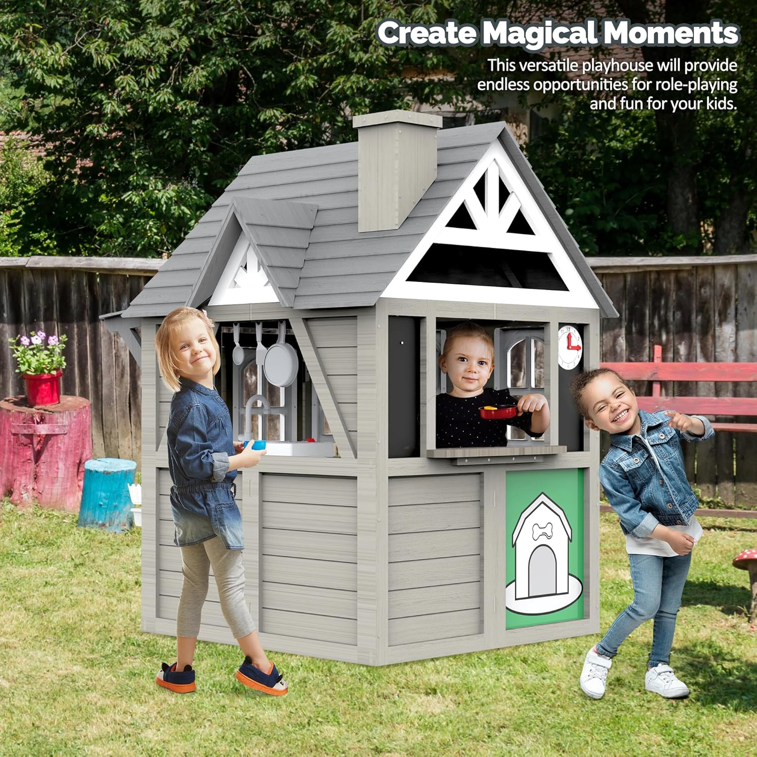 Outdoor Kids Playhouse, All Fi - Kids Outdoor Sink บทวิจารณ์และราคา
