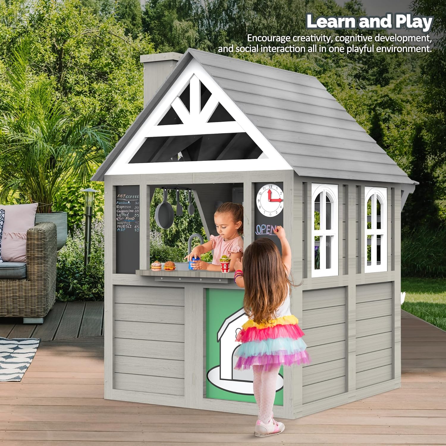 Outdoor Kids Playhouse, All Fi - Kids Outdoor Sink บทวิจารณ์และราคา