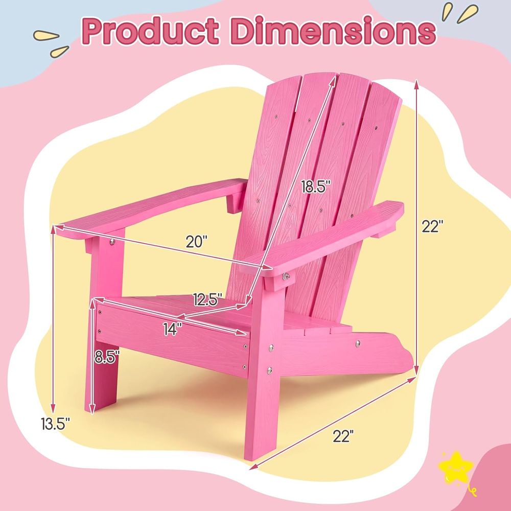 Kids Adirondack Chair, All-Wea - Kids Outdoor Adirondack Chair บทวิจารณ์และราคา