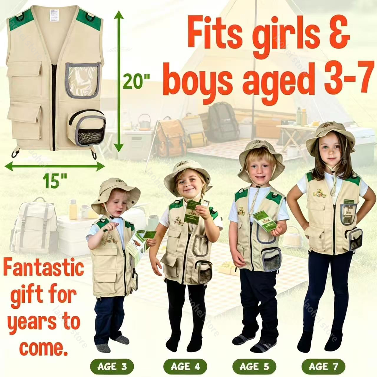 Kids Explorer Vest and Hat Cos - Outdoor Games For Kids บทวิจารณ์และราคา