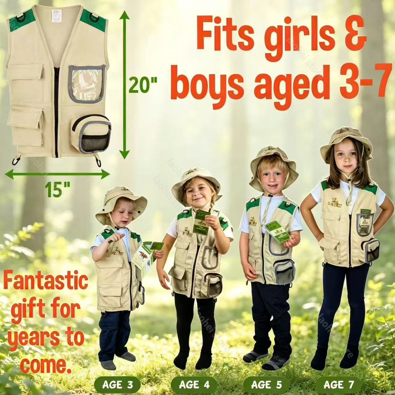 Kids Explorer Vest and Hat Cos - Outdoor Games For Kids บทวิจารณ์และราคา