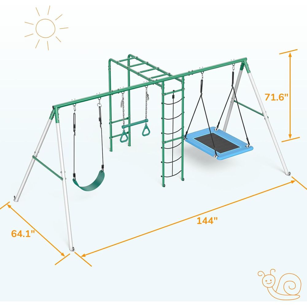 Swing Sets or Backyard with Mo - Kids Outdoor Monkey Bars บทวิจารณ์และราคา