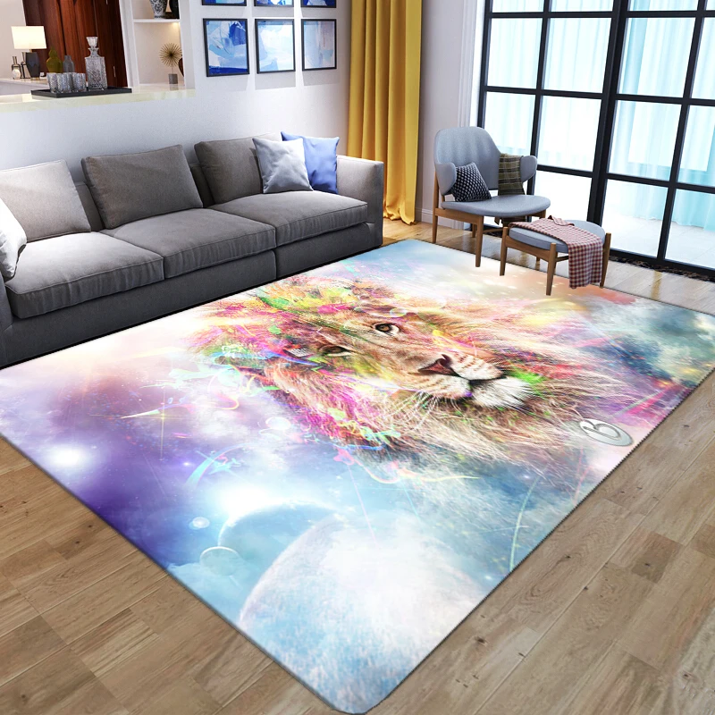 Cartoon Animal Lion 3D Carpets - Kids Outdoor Floor Cushions บทวิจารณ์และราคา