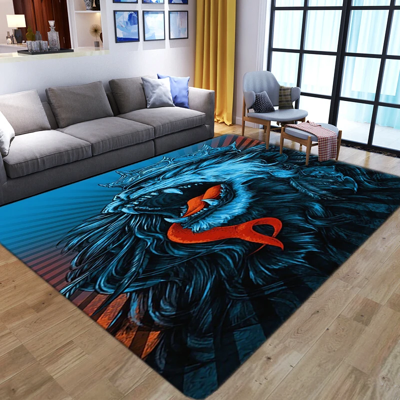 Cartoon Animal Lion 3D Carpets - Kids Outdoor Floor Cushions บทวิจารณ์และราคา