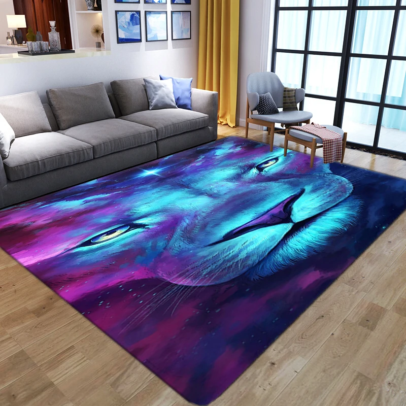 Cartoon Animal Lion 3D Carpets - Kids Outdoor Floor Cushions บทวิจารณ์และราคา