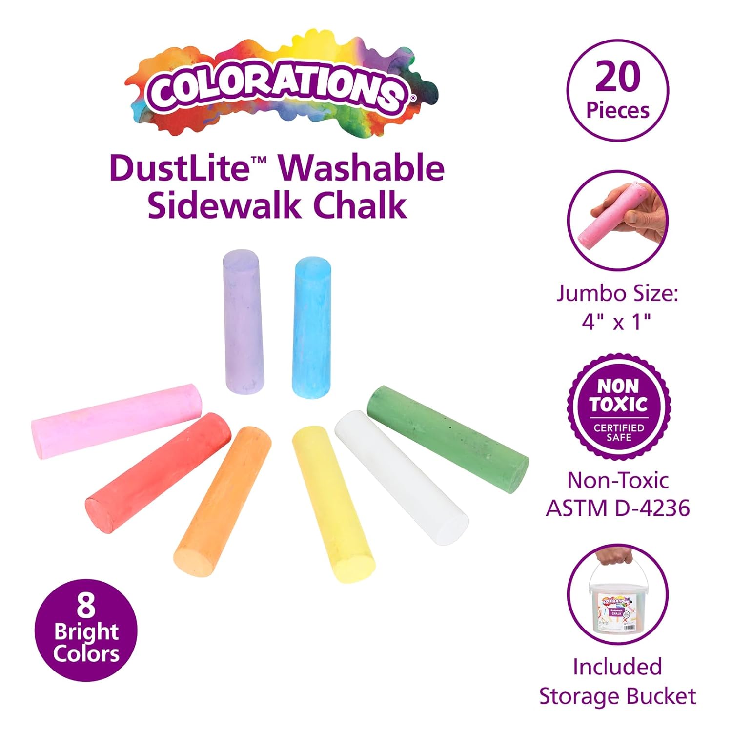 Jumbo Washable Sidewalk Chalk  - Chalk Outdoor Jumbo บทวิจารณ์และราคา